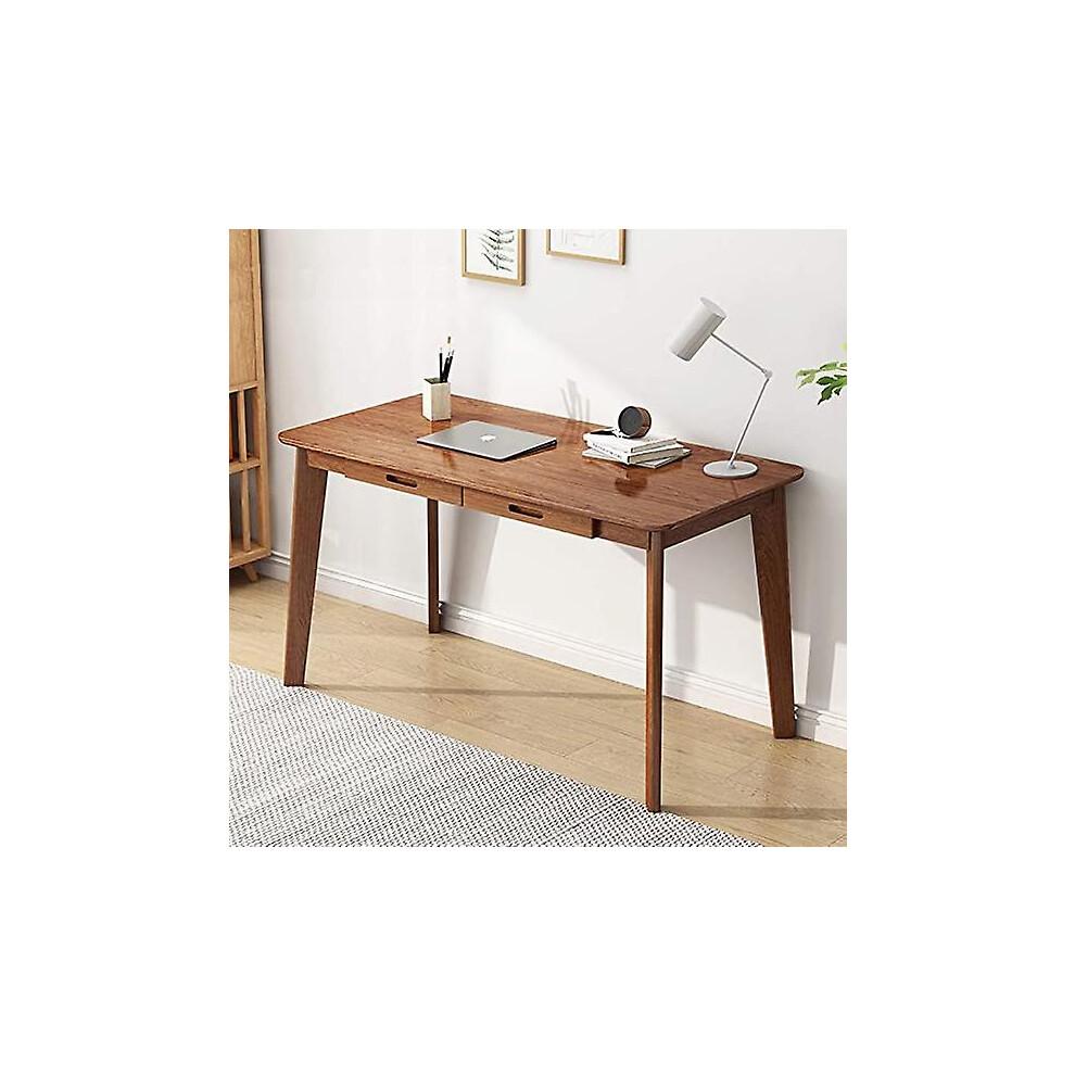 (Walnut) Wood Workbench Desk with Drawer Computer Desk PC Laptop Study Table Workstation