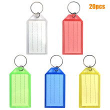 50pack Tough Plastic Key Tags w/ Split Ring Label Window Coded ID Luggage Tags
