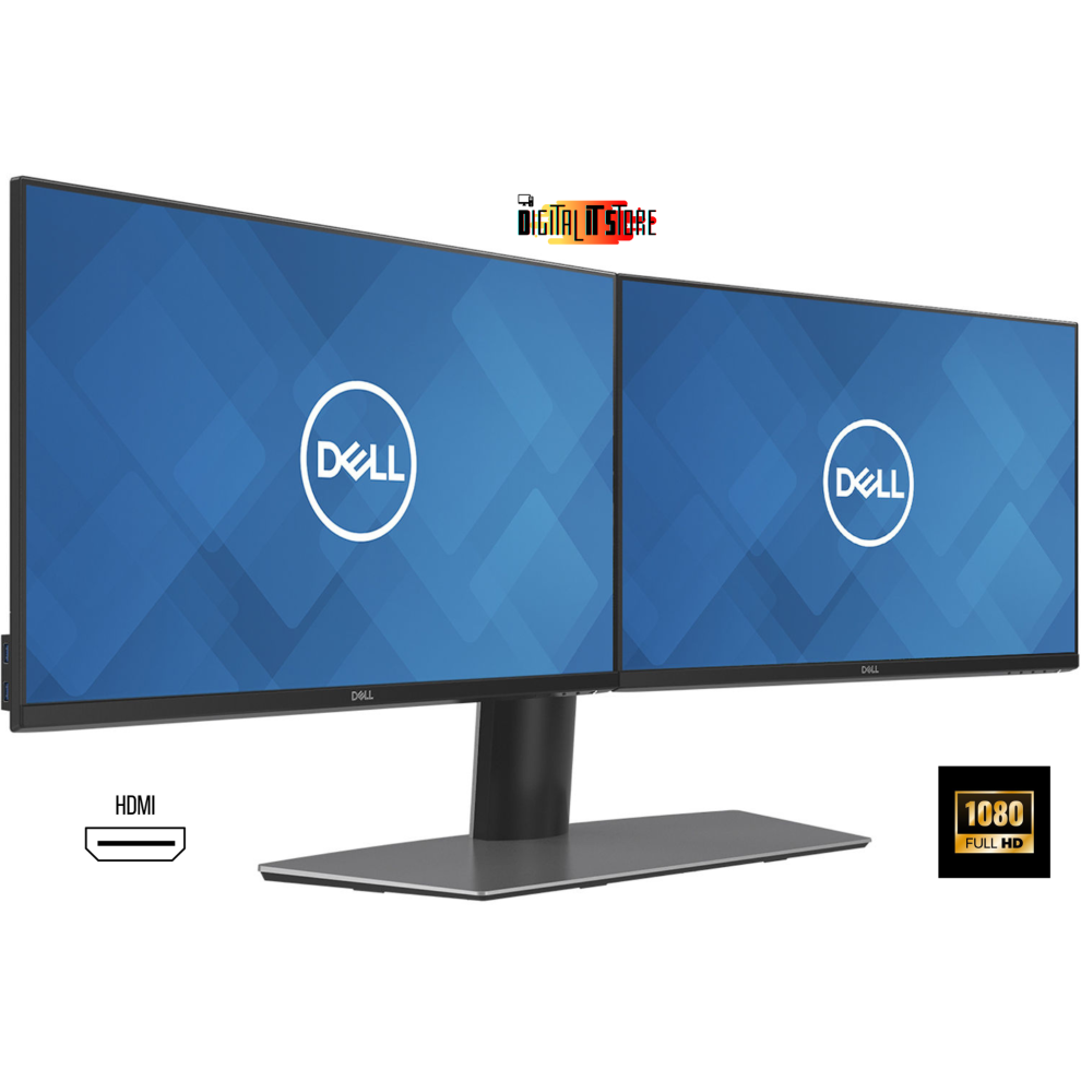 Dual Monitor Screen Bundle Full HD HDMI 2X24" Grade A Dell HP Monitors