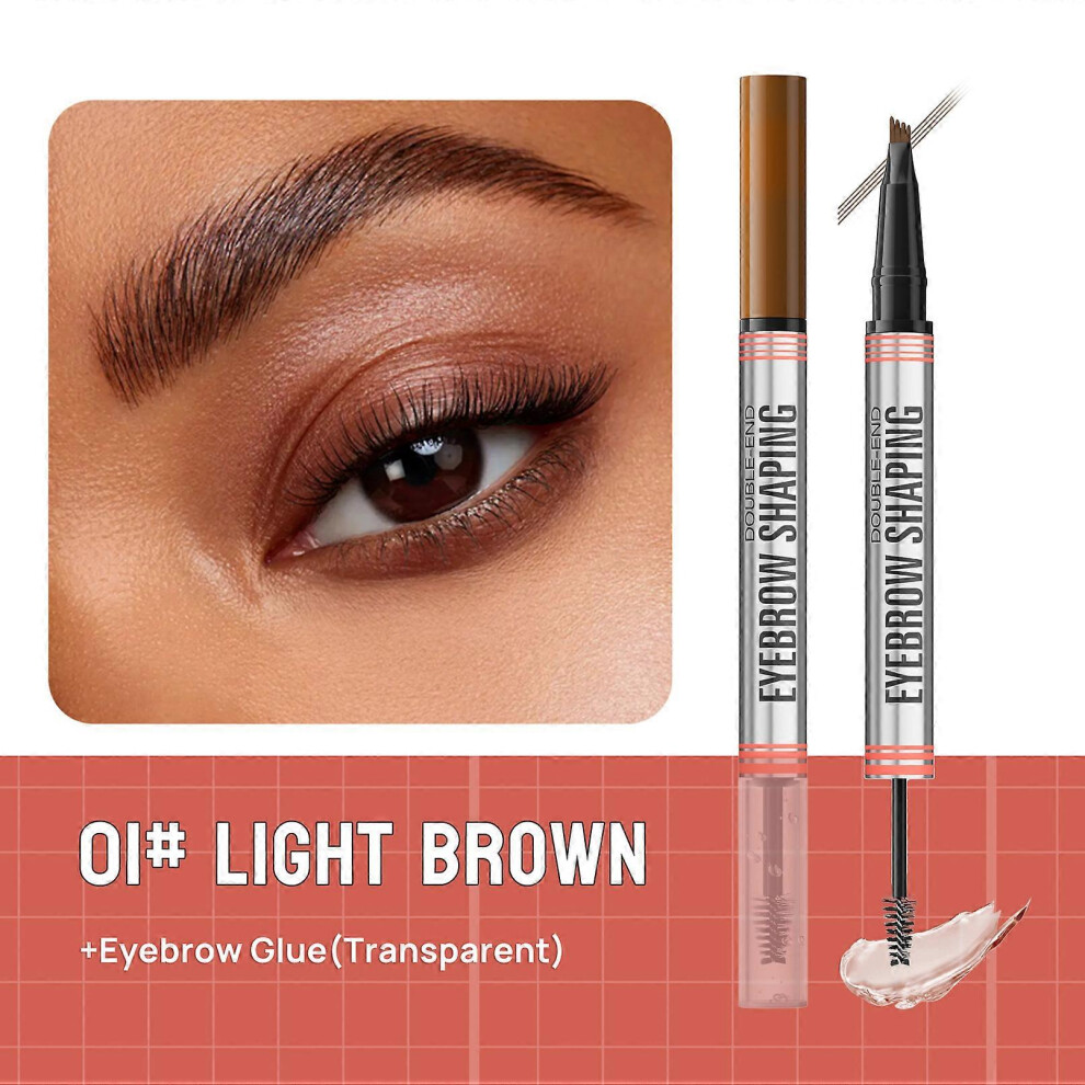 (k1) Eyebrow Pencil, Magic Eyebrow Pencil, Hair Drawing, Waterproof, 3D Micro Eyebrow Pencil, Microblading Eyebrow Pencil with 4 Fork Tips, Creates Na
