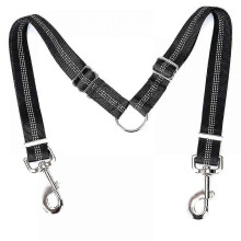 (As show, One size) Dual Dog Fur, 360 Degree Rotation, High Elasticity, No Tangles, Dual Dog Walking And Training Fur Soft Handle Xq-pc64