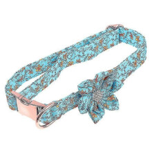 (As show, One size) S Blue Pet Collar And Strap 1 Dog Collar Decorative Neckband Adjustable Pet Collar Flower Dog