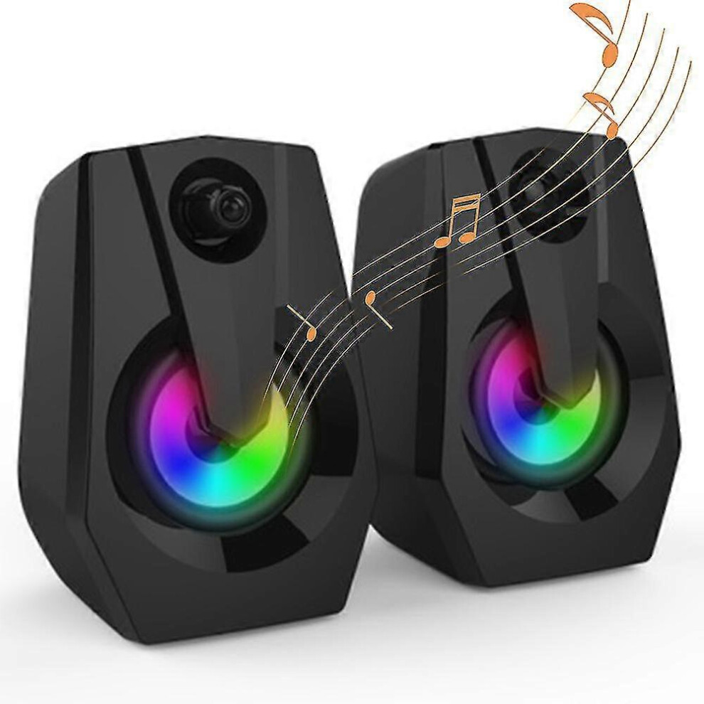 (As Show, One Size) Computer Speaker, Stereo 2.0 Usb Multimedia Speaker With Led/Volume Not,Specified 6953460339958