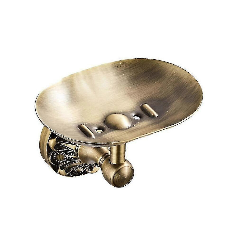 (As show, One size) 1 wall mounted antique brass brushed soap holder bathroom accessory soap tray storage rack-image-OPC-PG7KVZT-NEW