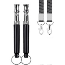 (As show, One size) Professional ultrasonic dog whistle, dog training whistle, adjustable frequency, ultrasonic whistle for dogs to obey, metal training whistle and B