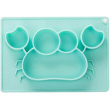 (As show, One size) New silicone separated toddler plate - toddler plate with built-in toddler mat
