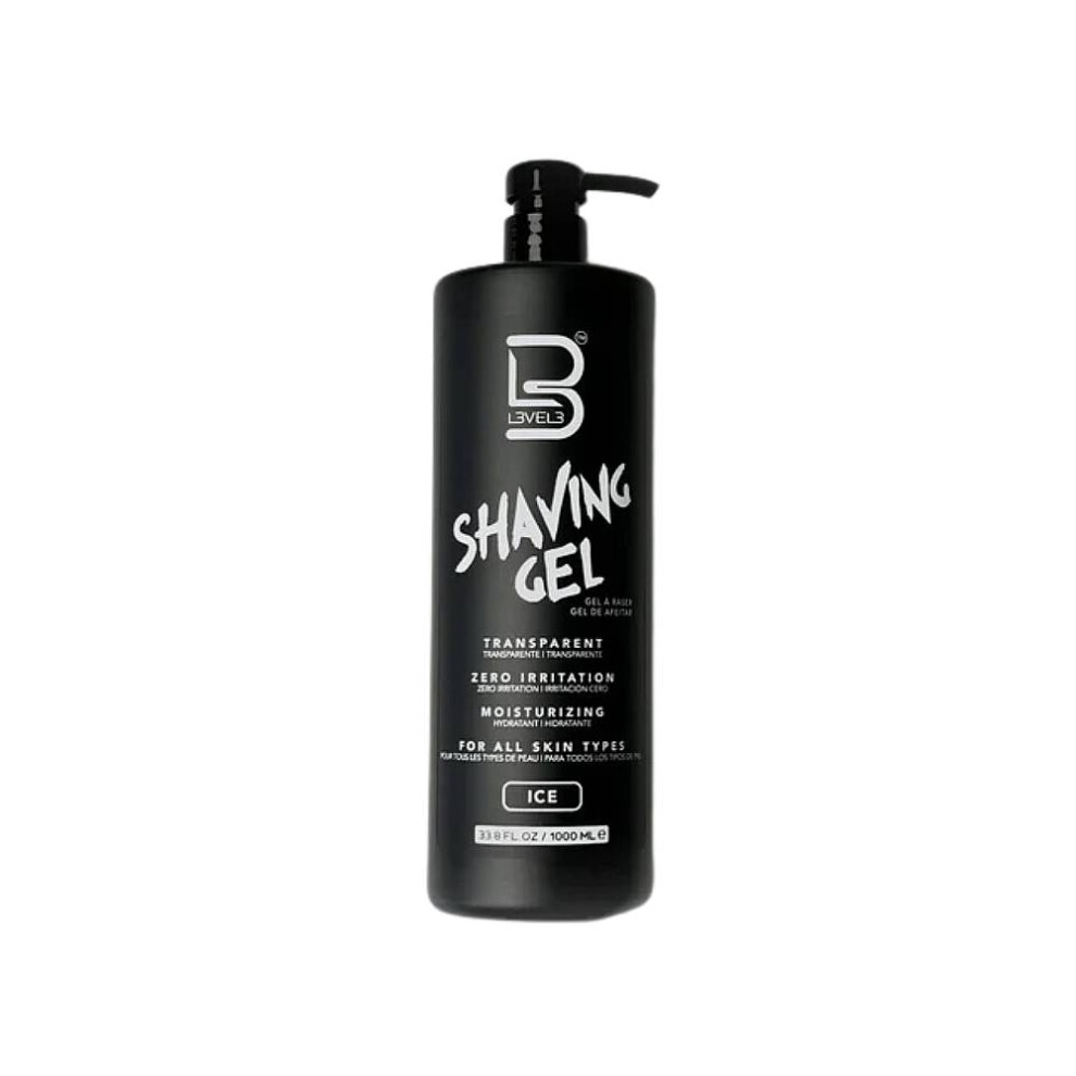 L3VEL3 Transparent Shaving Gel Ice 1000ml