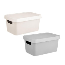 Pack of 2 Storage Container With Lid Home Organising Solution 3.6L Box Basket
