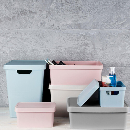 Pack of 2 Storage Container With Lid Home Organising Solution 17L Box Basket 2