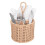 Table Cutlery Rattan Wicker Basket Table Carry Handle Knife Fork Spoon Napkin 3
