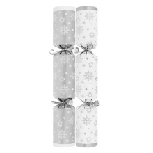 Box of 50 Silver Christmas Crackers Bulk Catering Party Celebration 10" Xmas