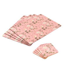 4 Pink Floral Placemats & 4 Coasters Dining Table Food Drink Cork Non-Slip