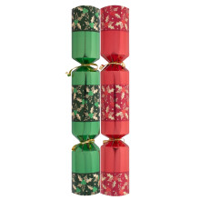 Box of 50 Red Green Christmas Crackers Bulk Catering Party Celebration 12" Xmas