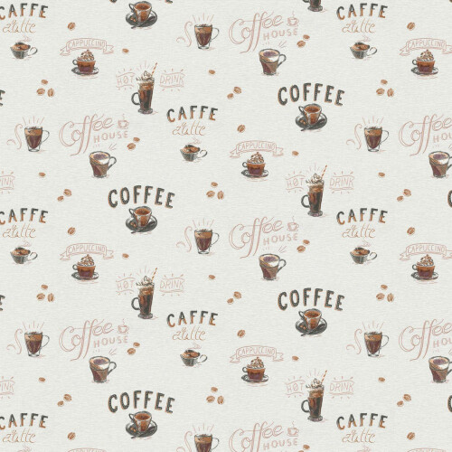 Erismann Coffee Cups Wallpaper Creme Brown Beans Kitchen Paste The Wall Vinyl
