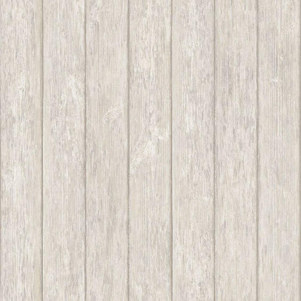 Galerie Beige Cream Wood Effect Wallpaper Rustic Modern Stylish Paste The Wall 5055430064394