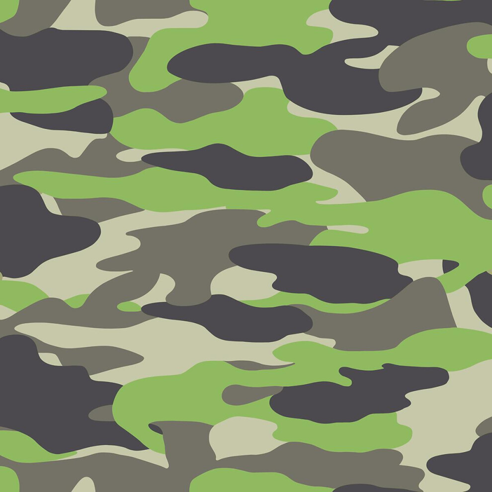 Debona Camouflage Wallpaper Army Camo Children Teenager Boys Brown/Grey/Green