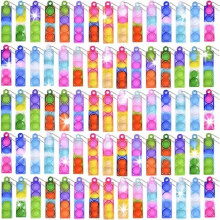 20 pçs mini push fidget brinquedos bolha chaveiro ornamentos brinquedo aliviar o estresse para crianças
