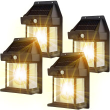 (Black-4pcs) Solar Tungsten Wall Sconce Outdoor, 2023 New Wireless Dusk To Dawn Motion Sensor Led Wall Sconce, Ip65 Waterproof Solar Security Light, Patio Exterior