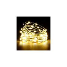 Riontto Lichterkette, 5 m, 50 LEDs, batteriebetrieben, Kupferdraht, wasserdicht