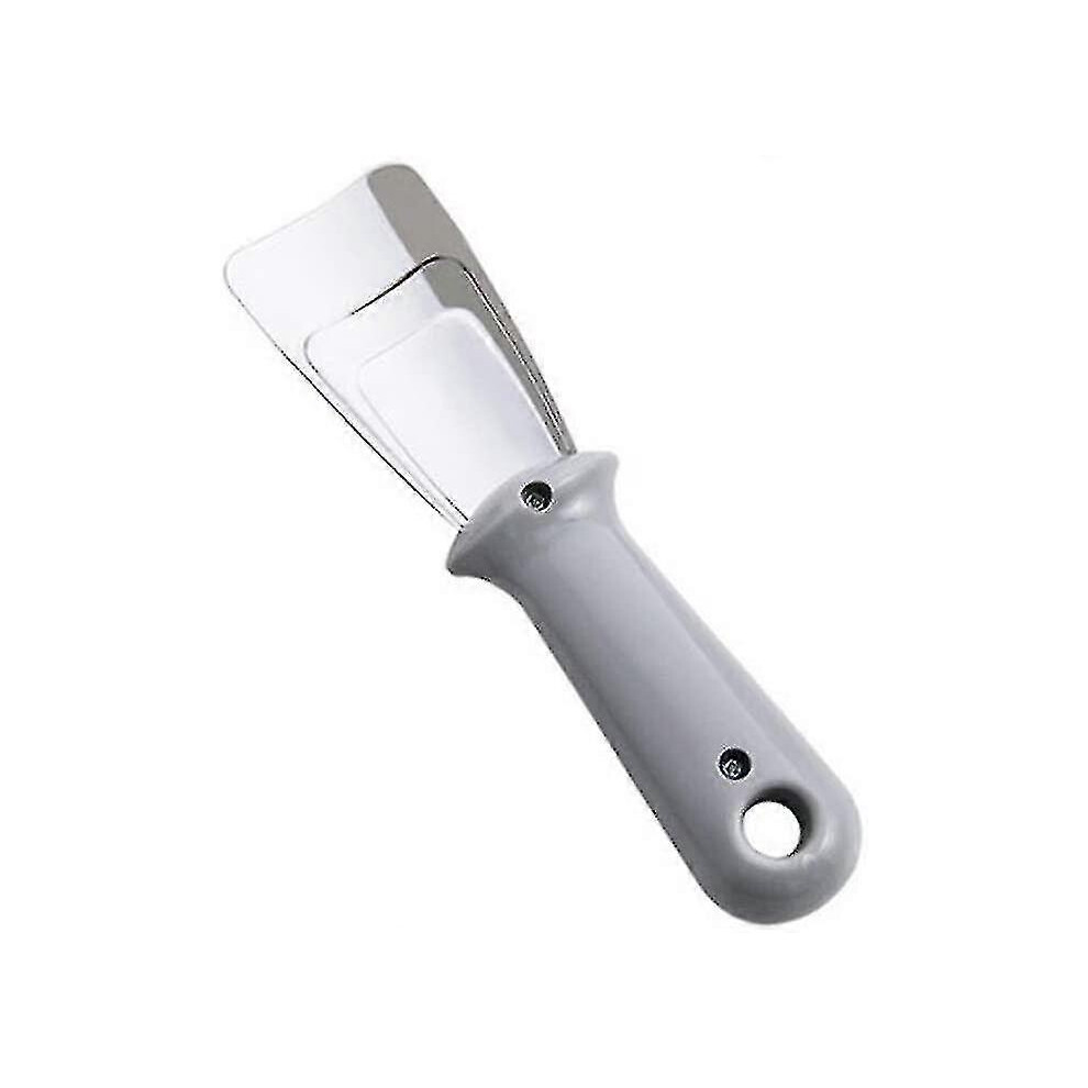 (As show, One size) Refrigerator Ice Scraper Freezer Scraper Stainless Steel Small Ice Remove Cleaner With Handle Gray