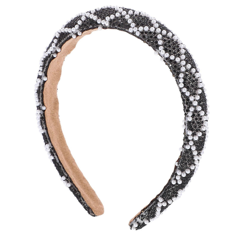 Kricely (As Show, One Size) Women Headband Fashionable Headband Rhinestone Headpiece Hair Styling Tool Supply