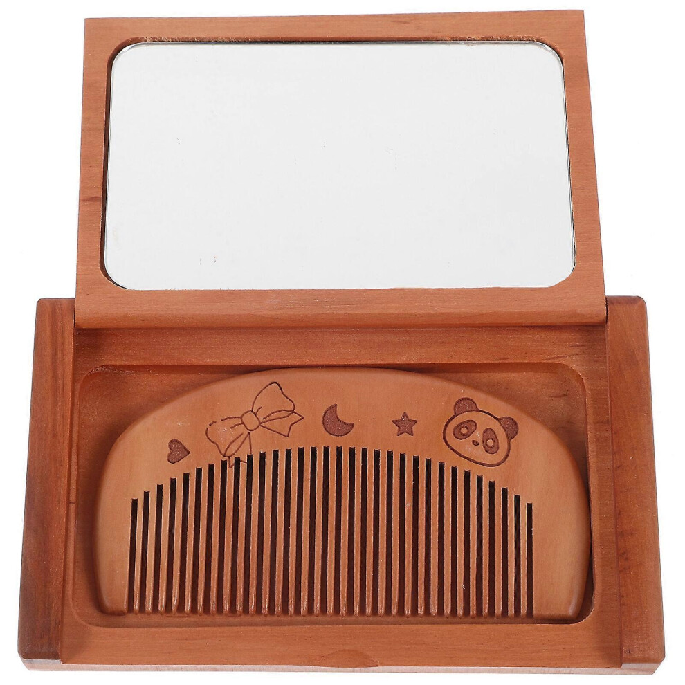Kricely (As Show, One Size) Folding Mirror Portable Mirror Small Mirror Compact Mirror Travel Mirror With Comb