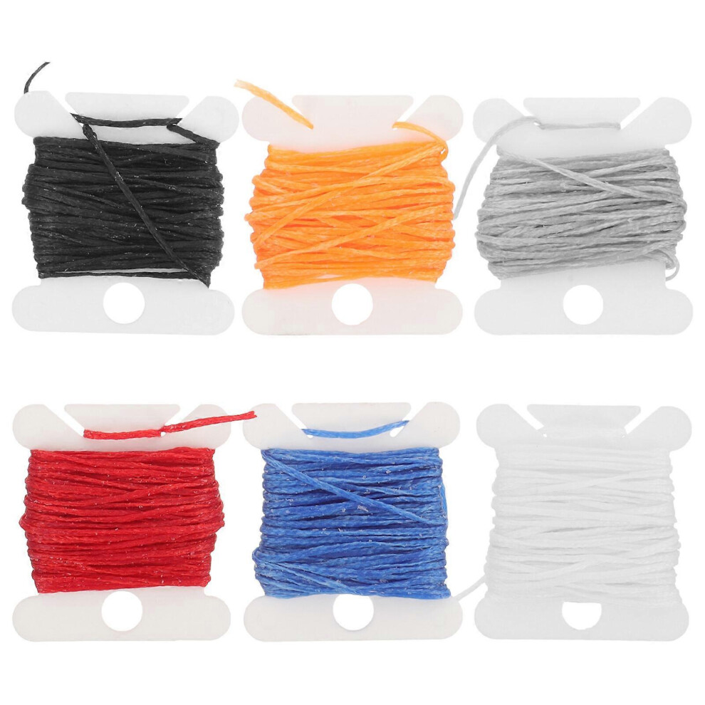 Kricely (As Show, One Size) 6 Rolls Of Functional Sewing Waxed Threads Cords Craft Waxed Threads Waxed Strings For Crafts