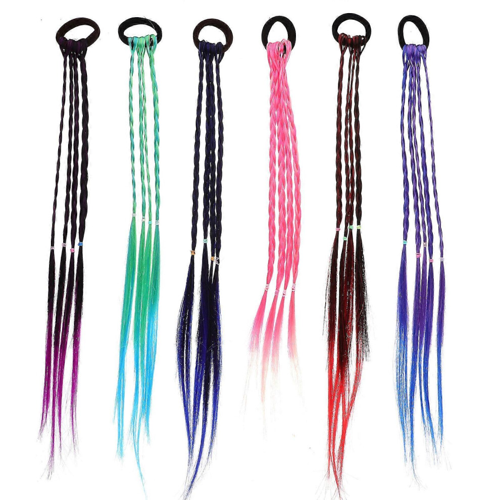 Kricely Unisex (As Show, One Size) 12Pcs Braided Hair Extensions Wigs Hair Pieces Braided Ponytail Extension With Hair Rope