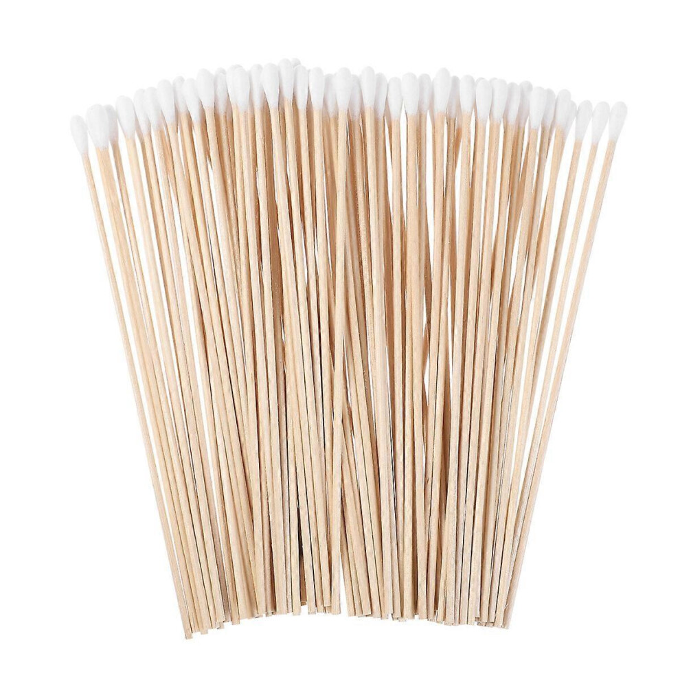 Kricely (As Show, One Size) Rosenice 100Pcs Long Wood Handle Cotton Swab Medical Swabs Ear Cleaning Cosmetic Tool Makeup Removal Wound Care Cotton Buds Sanita