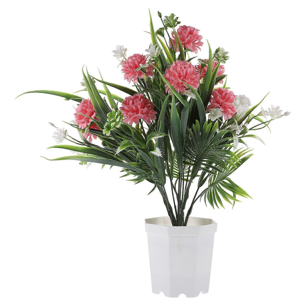 Kricely Pink (, One Size) Artificial Flower In Pot Faux Potted Flower Artificial Potted Plant Decoration Fake Bonsai For Office Home