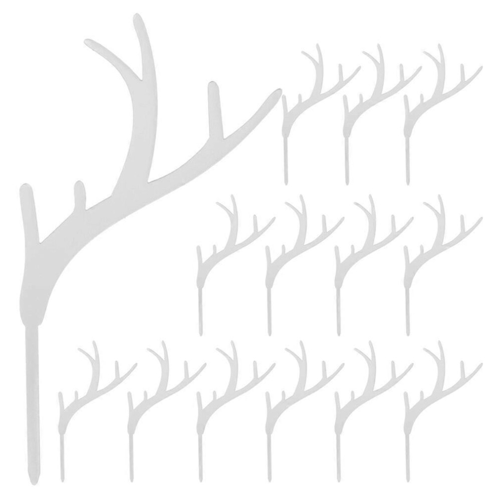 Kricely (As Show, One Size) 16Pcs Antler Cupcake Toppers Christmas Cake Toppers Christmas Cake Picks Dessert Toppers