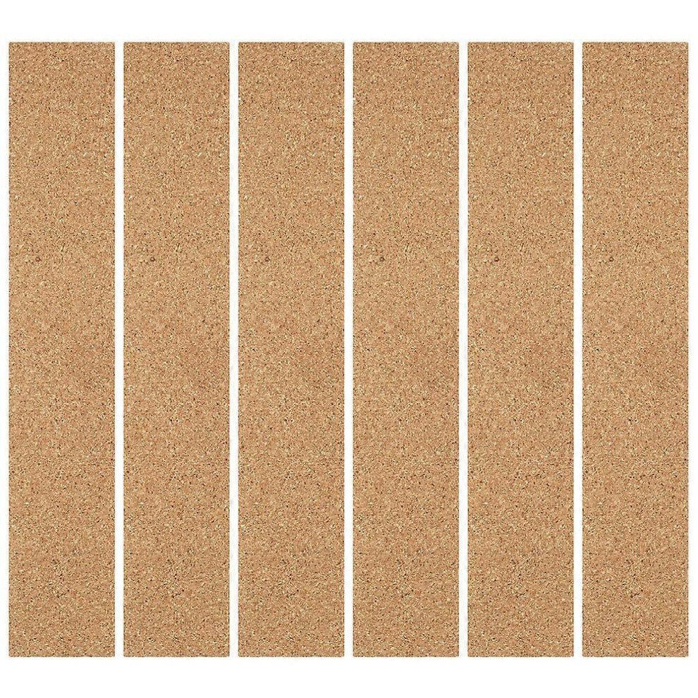 Kricely (As Show, One Size) 6Pcs Cork Board Cork Announcement Board Strips Cork Batten Strips Frameless Memo Board Strips