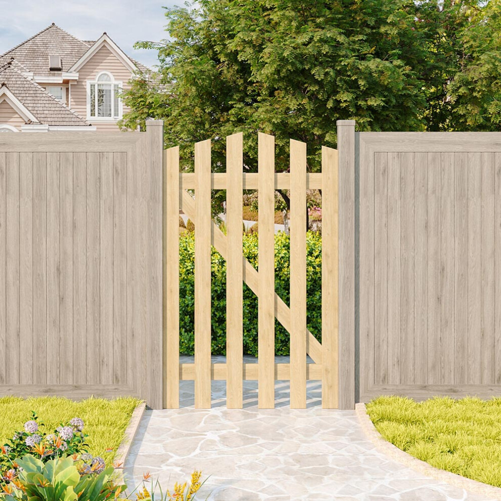 (76cm(W) x 120cm(H)) Outdoor Wooden Garden Gate Fence Door