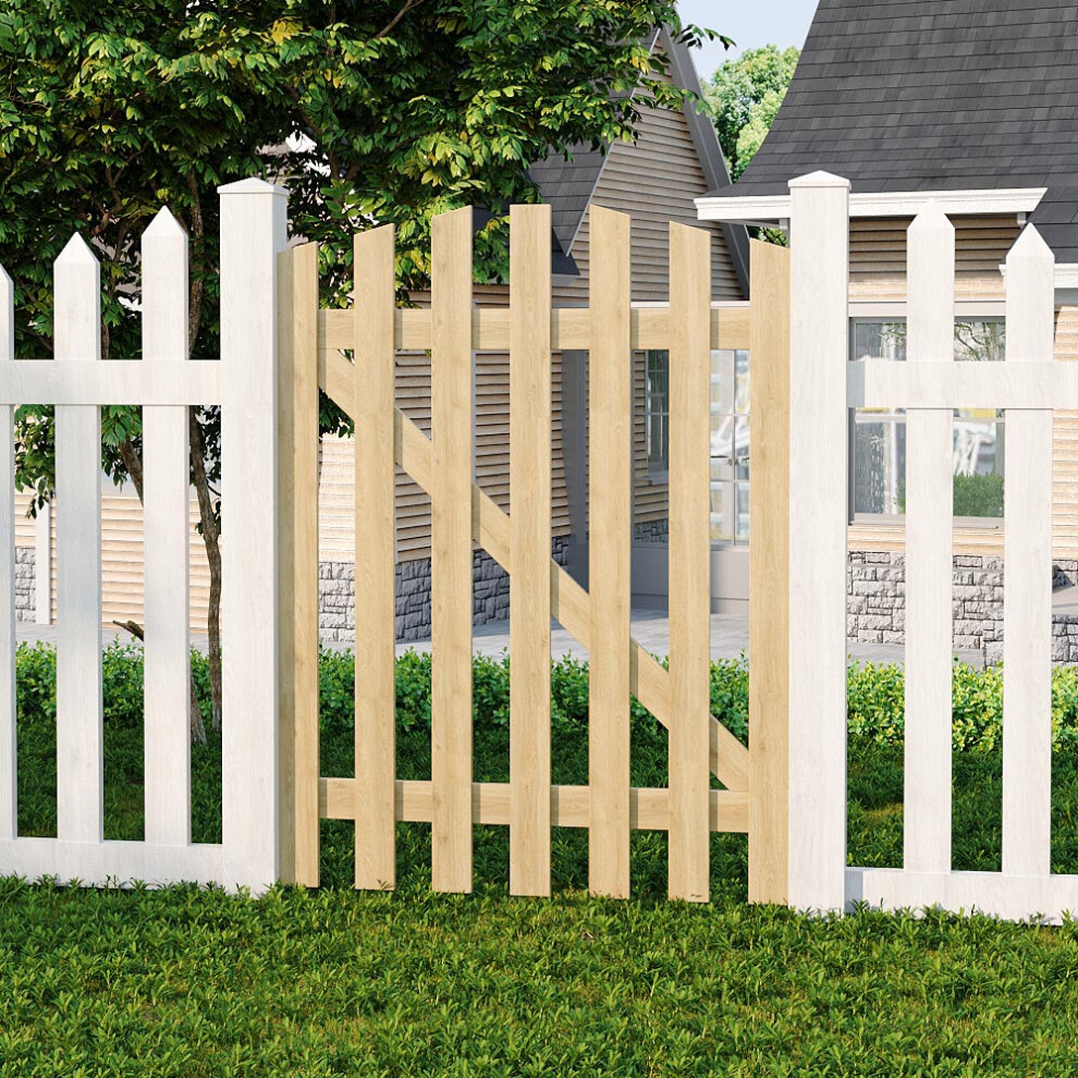 (90cm(W) x 120cm(H)) Outdoor Wooden Garden Gate Fence Door