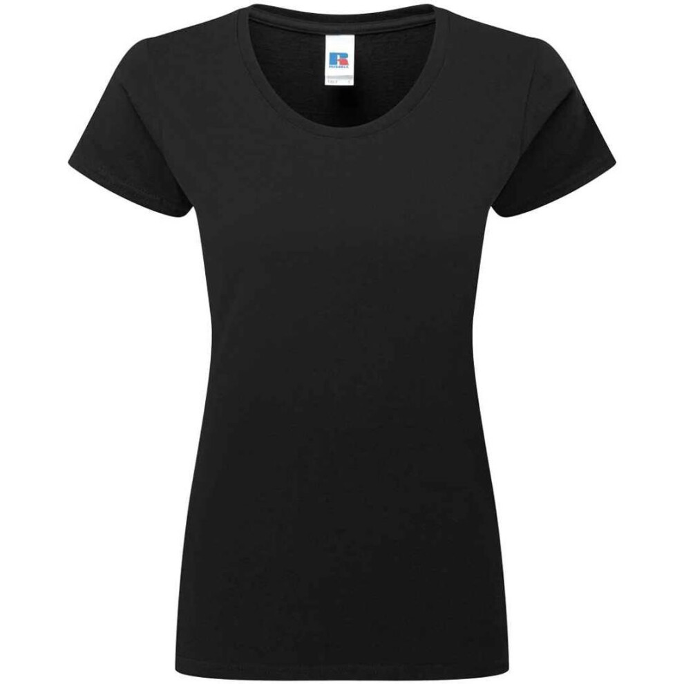 (XS, Black) Russell Womens/Ladies Authentic Ringspun Cotton Classic T-Shirt