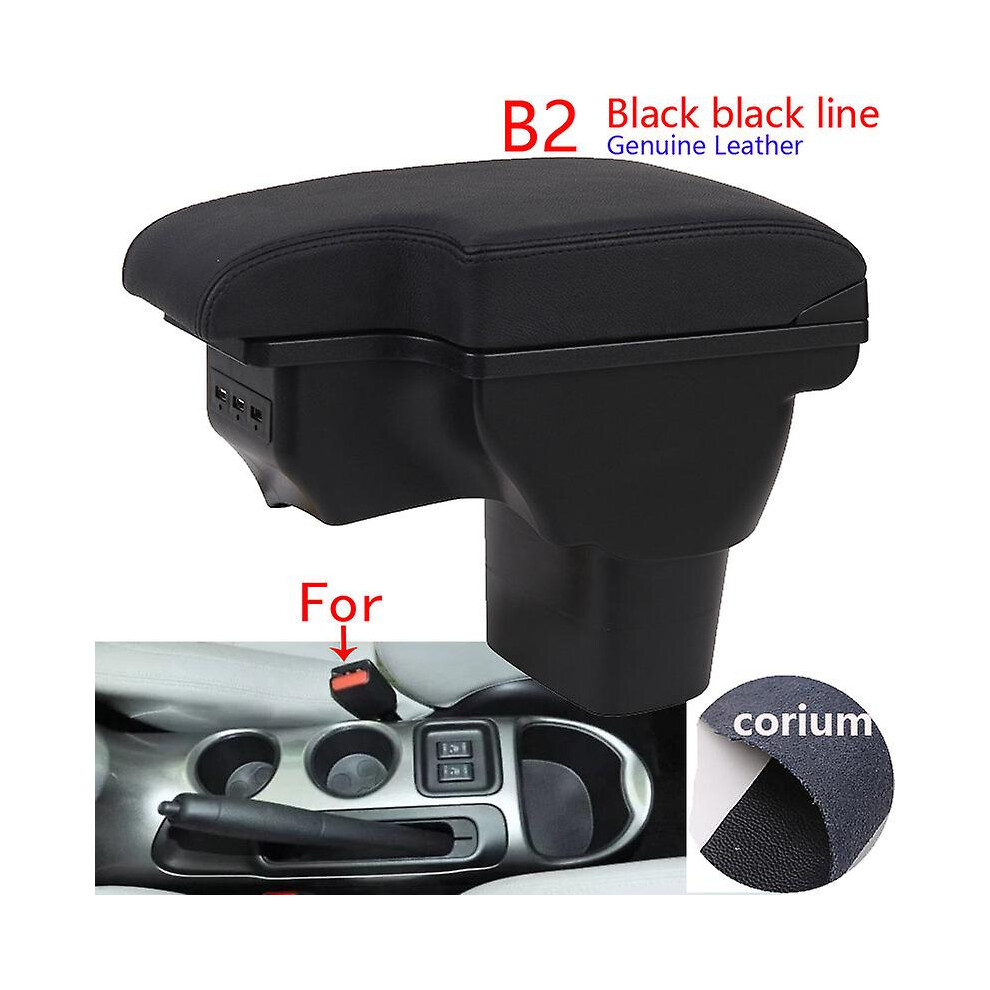 (B2 Line Corium) For Nissan Juke Armrest Box For Infiniti Esq Car Armrest 2010-2019 Accessories Interior Details Storage Box Retrofit Parts Usb Black