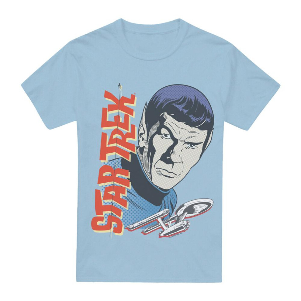 (XXL, Light Blue) Star Trek Mens Spock Vintage T-Shirt