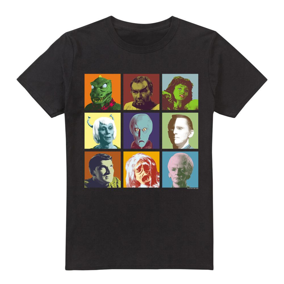 (S, Black) Star Trek Mens Alien Squares T-Shirt