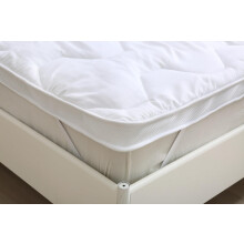 (King, White) Microfibre Mattress Topper 10cm/4inch Box Stitched Hotel Quality With Straps
