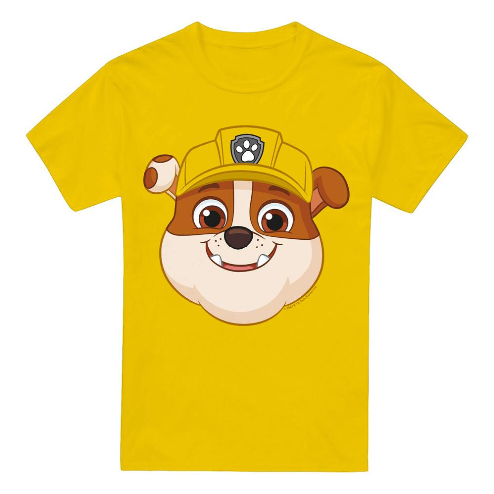 (L, Yellow) Paw Patrol Mens Grin Rubble T-Shirt