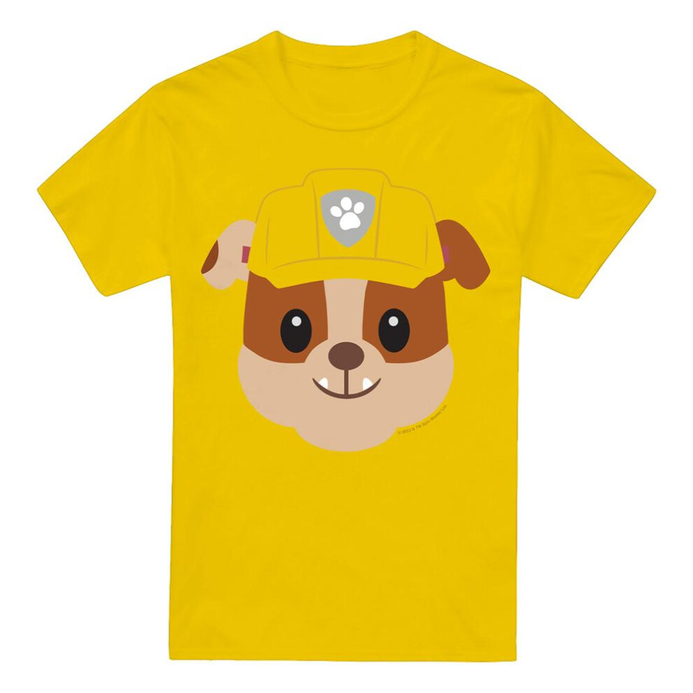 (S, Yellow) Paw Patrol Mens Rubble Emoji T-Shirt