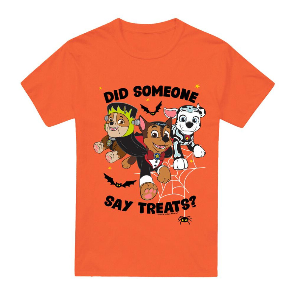 (XL, Orange) Paw Patrol Mens Pup Treats T-Shirt