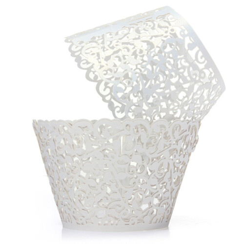 YOZATIA 60PCS Λευκά Κουτιά Cupcake, Λινάρι Cupcake για Γάμο και Διακοσμήσεις (Λευκό)