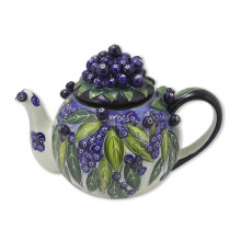 Chaleira de Cerâmica Blueberry Blue Sky, 10 x 6.5 x 7"