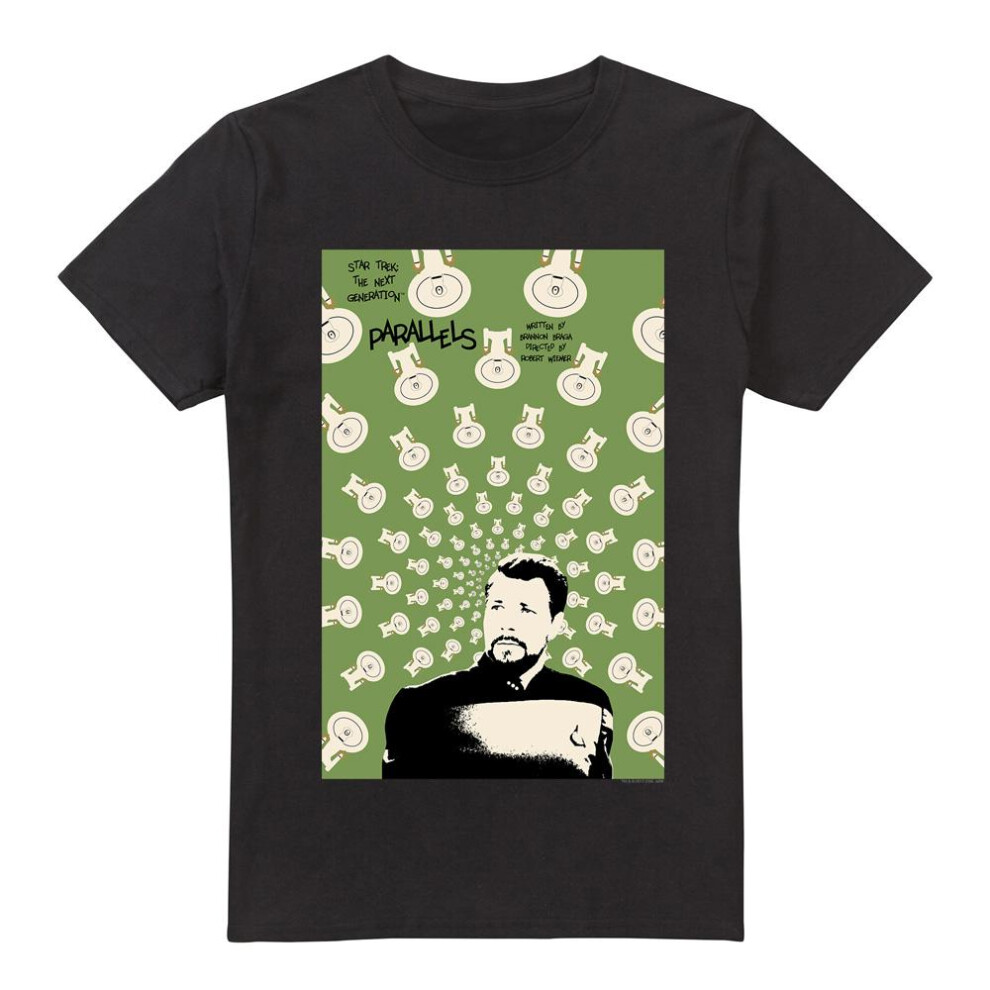 (S, Black) Star Trek Mens The Next Generation Season 7 Episode 11 T-Shirt
