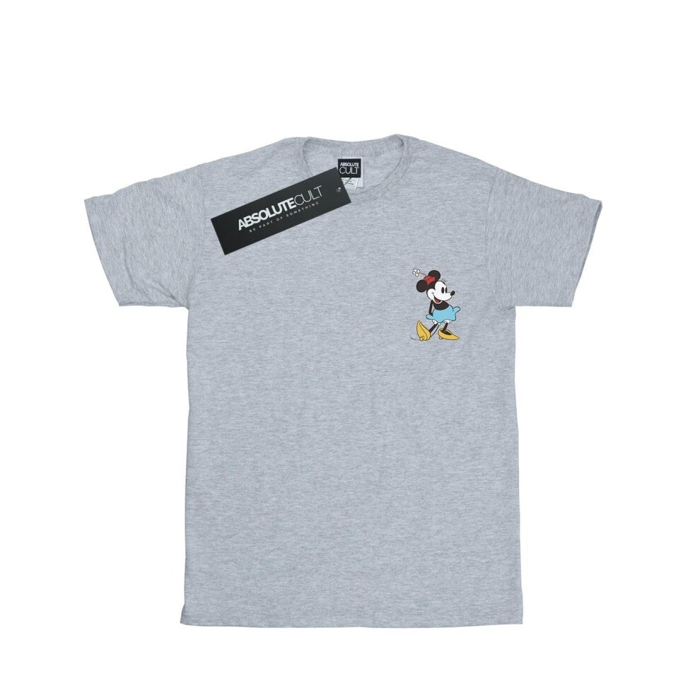 (3XL, Sports Grey) Disney Mens Minnie Mouse Kick Chest T-Shirt
