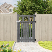 (76cm W x 120cm H) Outdoor Wooden Garden Gate Fence Door, Grey