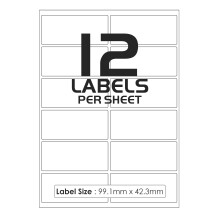 (12 Per A4 Sheet - 63.5 X 72 mm - L7164 - Avery, 10 Sheets) A4 Sheets White Address Sticky Shipping Labels A4 Stickers Printer Self Adhesive