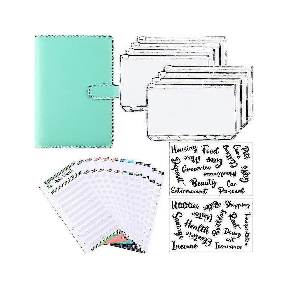 (As show, One size) A6 Binder Budget Planner Notebook Cover Folder Size 6 Hole Pocket Plastic Zipper Saves Money-image-OPC-PG7PS27-NEW