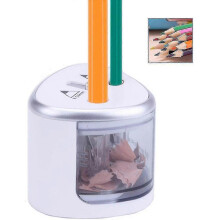 (As show, One size) Double hole electric pencil grinder, battery powered electric pencil grinder, automatic pencil grinder
